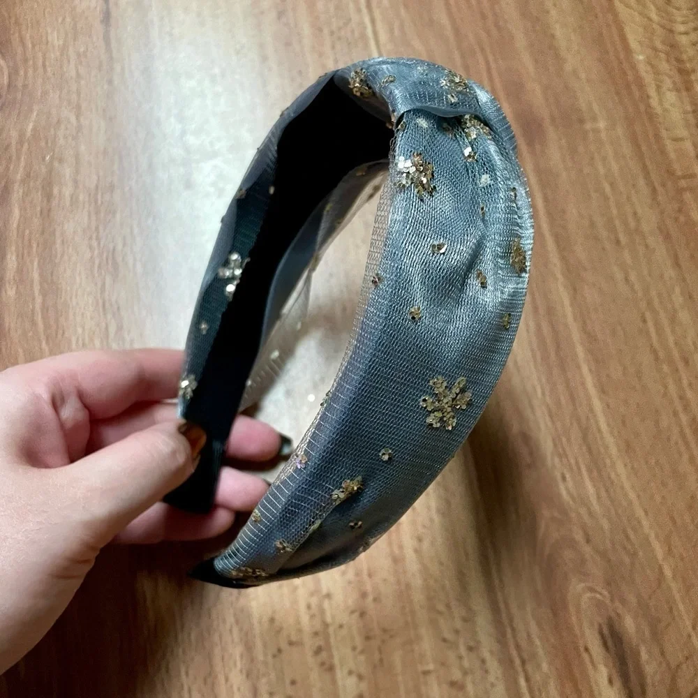 Gray Tulle Knot headband